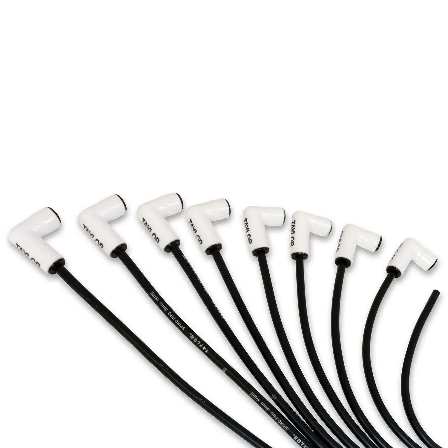 Spark Plug Wire Set Universal 8mm Silicone Spiro Pro 90_ 350 ohm_ft Black 75051